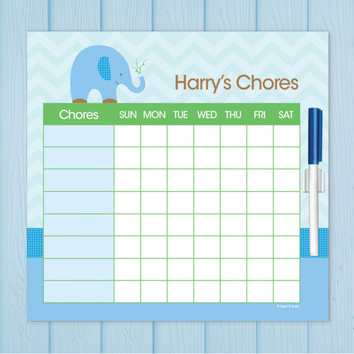 Blue Baby Elephant Chores For Kids