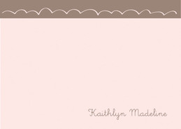 Modern Personalized Stationery Note Cards | Cute Bunny Light Chocolate