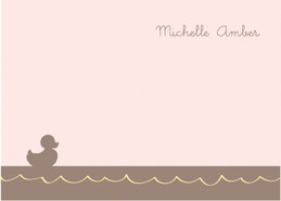 Fantastic 4 By 6 Notecard | Little Duckie Swimming Pink