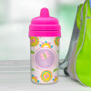 Girl Sippy Cups with Pink Flowers Pattern