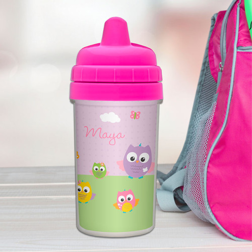 Owls Personalized Sippy Cups for Toddlers