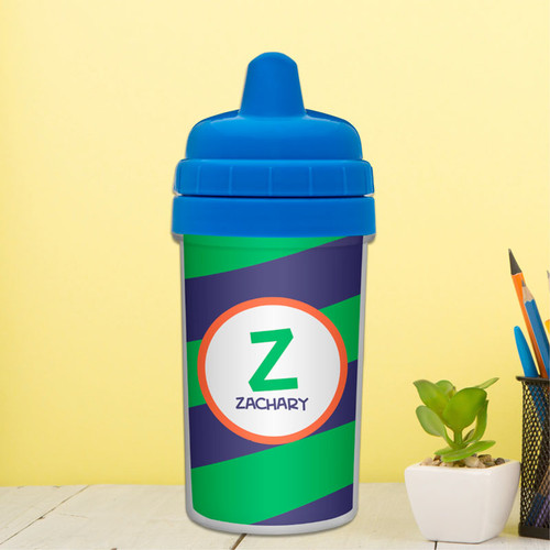 Fun Initials - Green Sippy Cup