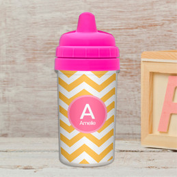 Chevron - Mustard & Pink Infant Sippy Cup