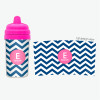 Chevron - Blue & Pink No Spill Sippy Cup