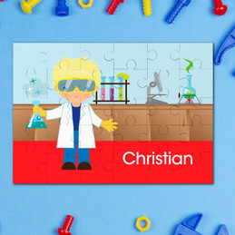 Cool Boy Scientist Personalized Puzzles
