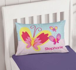 Smiley Butterfly Pillowcase Cover