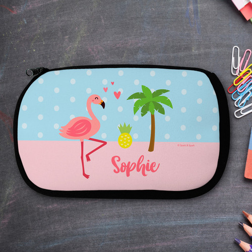 Sweet Flamingo Love Pencil Case