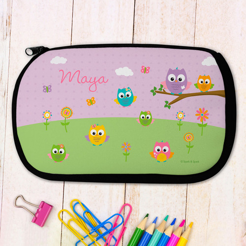 Owls on the field Pencil Case