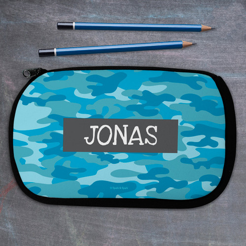 Blue Camouflage Pencil Case by Spark & Spark