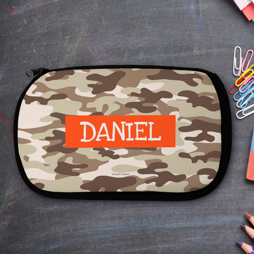 Brown Camouflage Pencil Case by Spark & Spark
