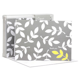 Modern Boxed Stationery Note Cards | Leafy Bunch White