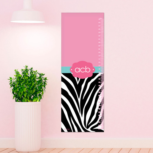Zebra and pink Growth Chart