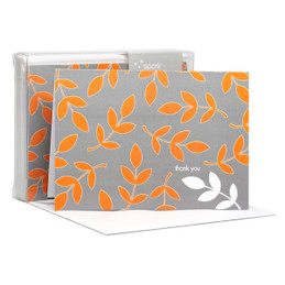 Beautiful Blank Notecard | Leafy Bunch Orange