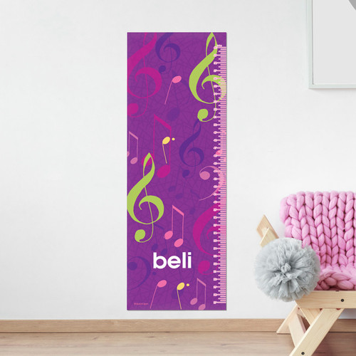 Girly Music Notes Growth Chart
