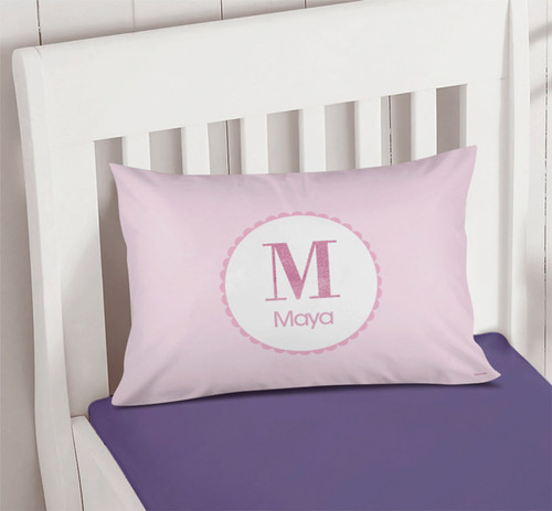 A Shiny Pink Letter Pillowcase Cover