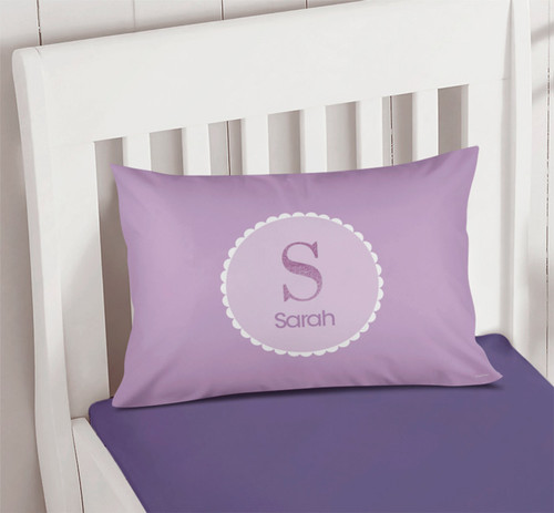 A Shiny Purple Letter Pillowcase Cover