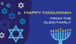 Menorah With Blue Stars Hanukkah Calling Card