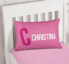 Double Initial Pink Pillowcase Cover