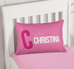 Double Initial Pink Pillowcase Cover