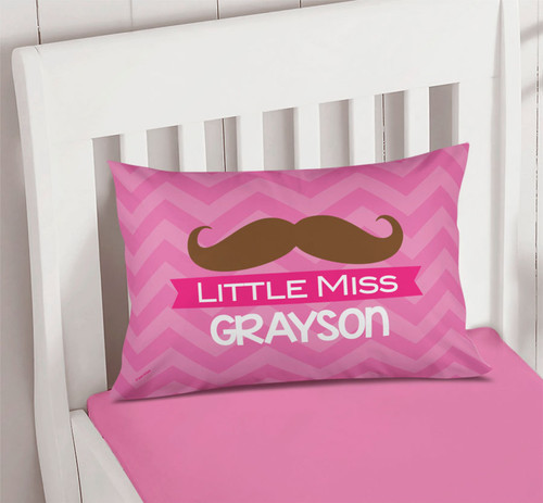 Little Miss Mustach Pillowcase Cover