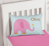 Sweet Pink Elephant Pillowcase Cover