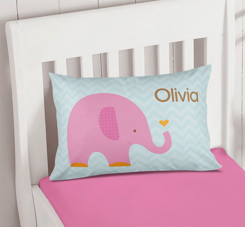 Sweet Pink Elephant Pillowcase Cover