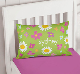 Field Of Flowers Green Pillowcase Cover