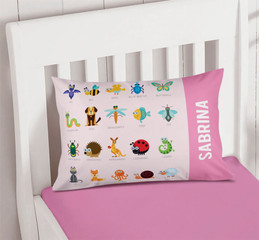 Sweet Animal Chart Pink Pillowcase Cover
