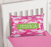 Pink & Green Camouflage Pillowcase Cover