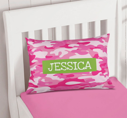Pink & Green Camouflage Pillowcase Cover