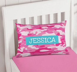 Pink & Aqua Camouflage Pillowcase Cover