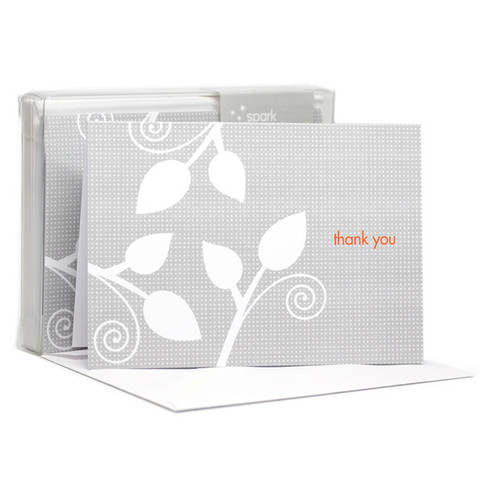 Original Boxed Blank Note Cards | Leaves On The Air Grey
