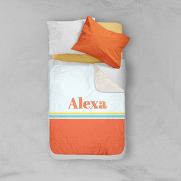 Glitter Orange Name Sherpa Blanket