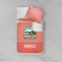 Live, Love, Camp Orange Sherpa Blanket