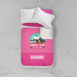 Live, Love, Camp Pink Sherpa Blanket