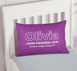 Modern Purple Autograph Camp Pillowcase Cover