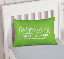 Modern Green Autograph Camp Pillowcase Cover