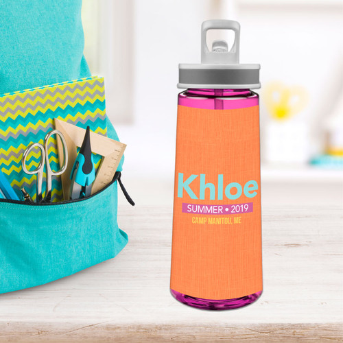 Linen Orange Style Sports Water Bottle