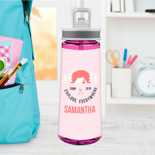 Explore Everywhere Pink Sports Water Bottle