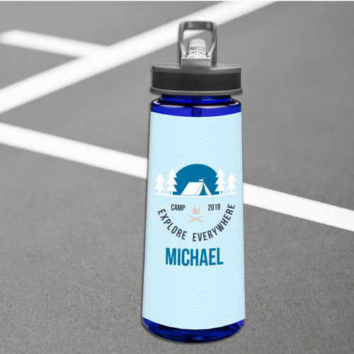 Explore Everywhere Blue Camp Sports Water Bottle
