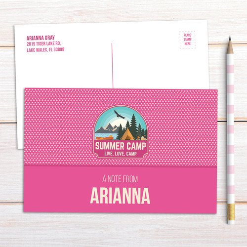 Live, Love, Camp Pink Postcards