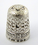 Antique 1897 Hallmarked Sterling Silver Sewing Thimble Silversmith Charles Horner