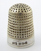 Antique 1888 Hallmarked Sterling Silver Sewing Thimble Silversmith Charles Horner