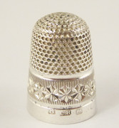 Antique Hallmarked Sterling Silver Sewing Thimble 8 Silversmith Charles Horner