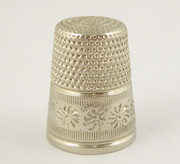Antique Silver Thimble with Sun Pattern Plated?