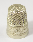 Antique Silver Plated Thimble with Embossed Decorations