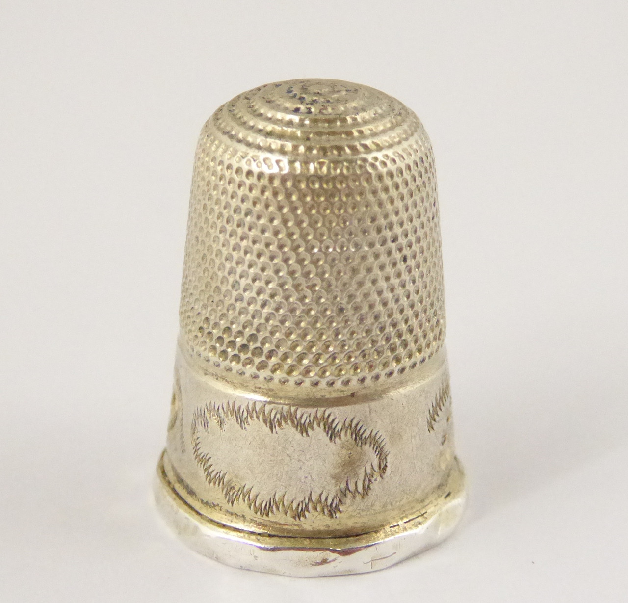 Antique Silver Plated Thimble with Bright Cut Engravings - The ...