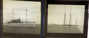 Pair of  Glass  Slides with Ships Boats