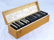 Boxed Collection of 43  Glass  Slides with Shakespeare Themes 