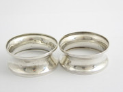 Pair of 1930s Art Deco Sterling Napkin Rings (E)